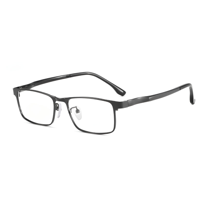 Entangled Small Square Metal Glasses Frame with Plastic Steel Temples