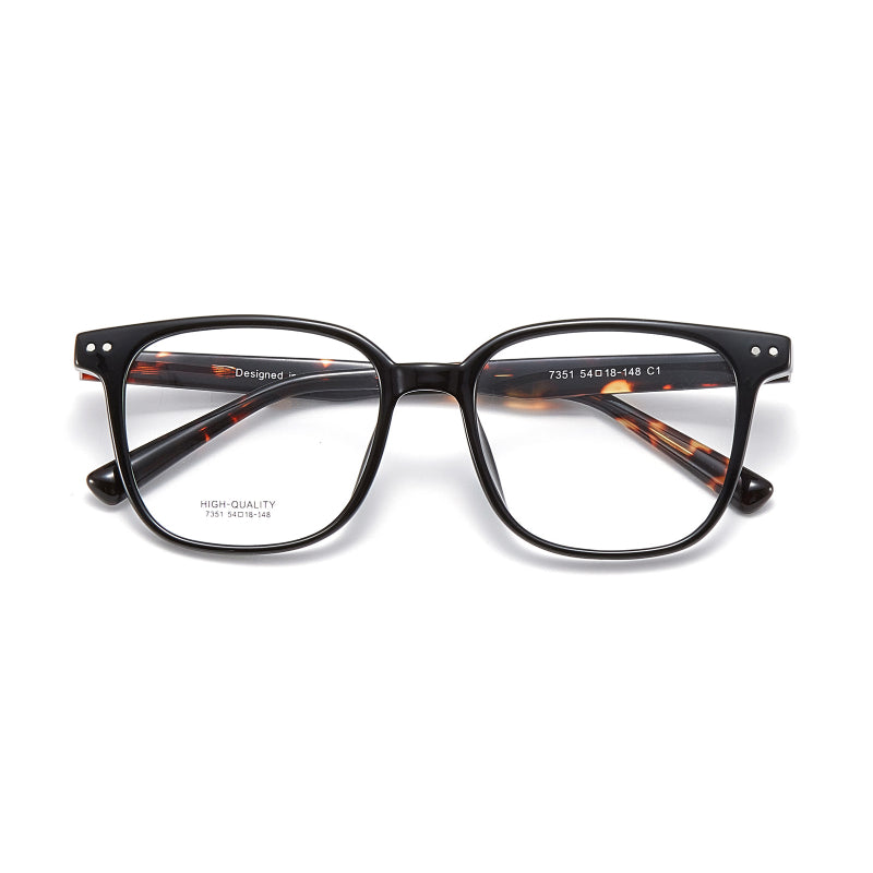 Zero Trust Retro Metal Prescription Glasses Frame – Square Oversized Unisex Design