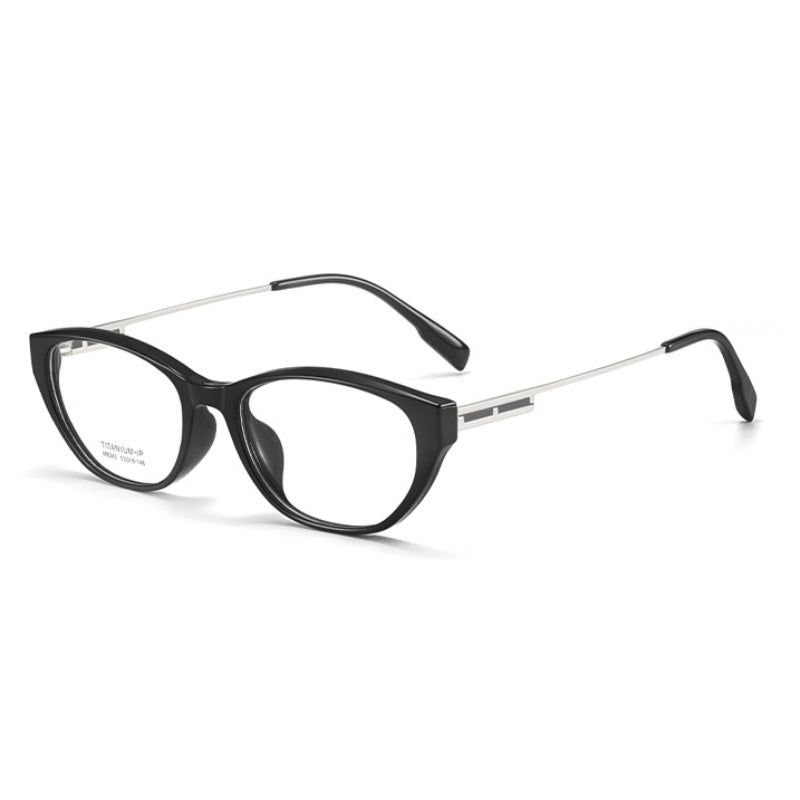 Arachne Curve Cat Eye TR90 Glasses Frame – Ultra-Light Unisex Student Style with Titanium Temples
