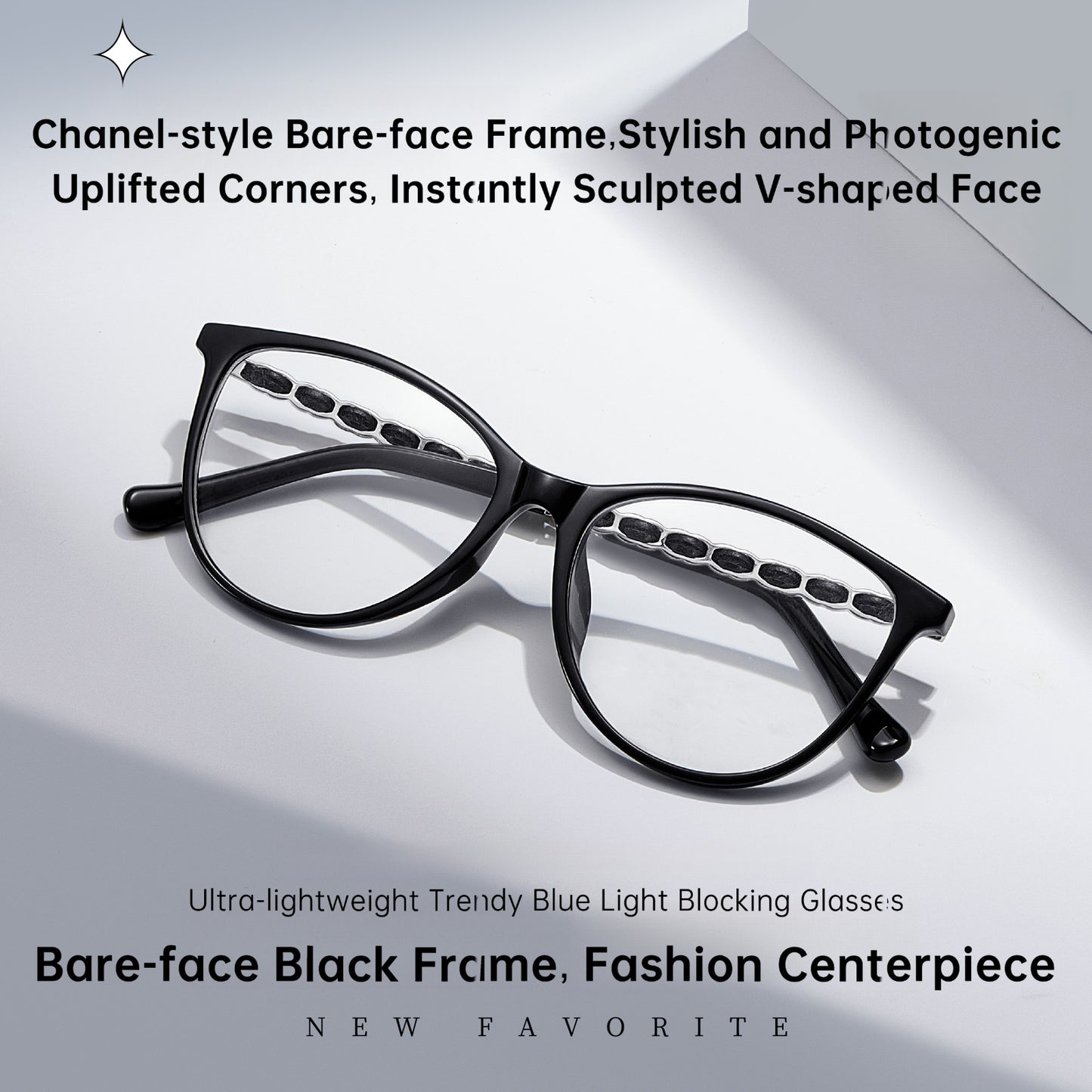 Bio Morph Cat Eye Eyeglass Frame for Women – Woven Temples, Face Slimming