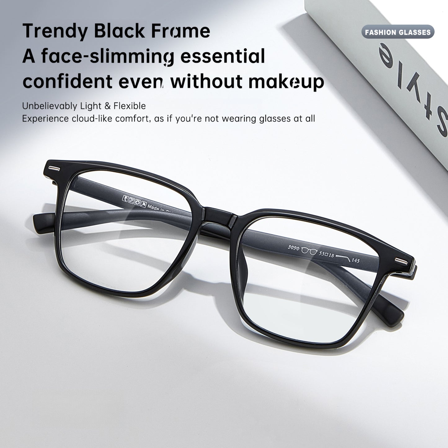 Zero Trust Korean Style Lightweight Eyeglass Frame – Unisex EMS Temples