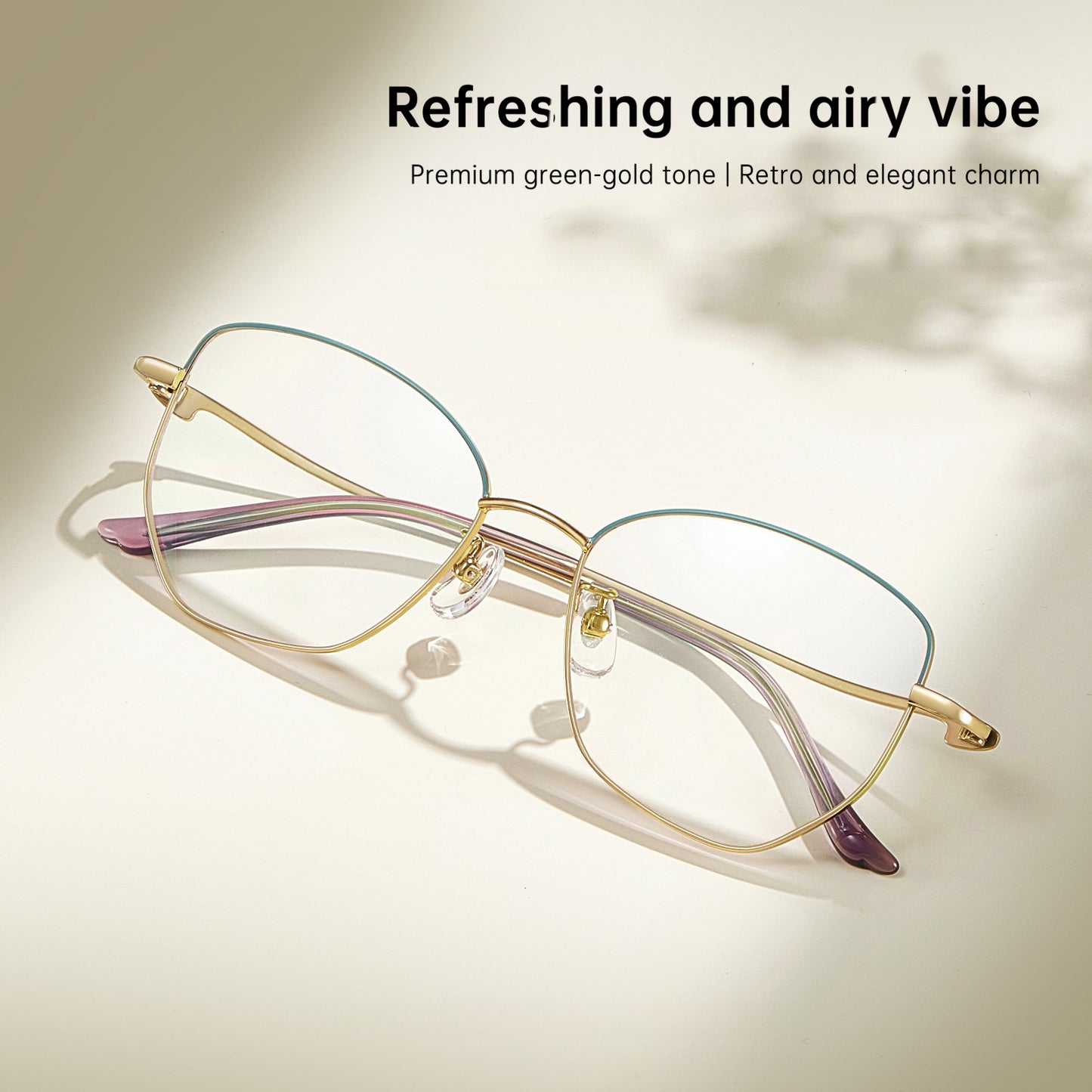 Fracto Flux  Geometric Retro Titanium Eyeglass Frame for Women – Face Slimming