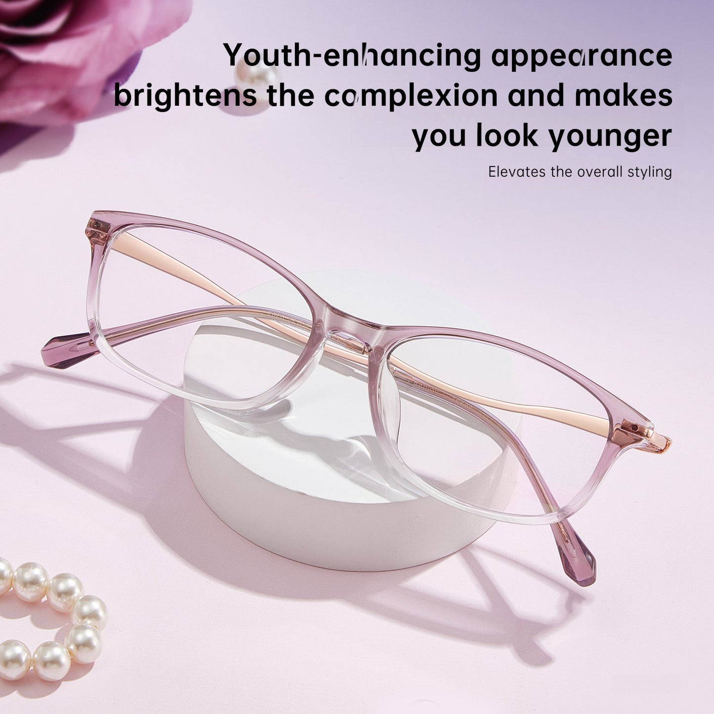 Bio Morph Slim Face Eyeglass Frame for Women – Carved Temple Design
