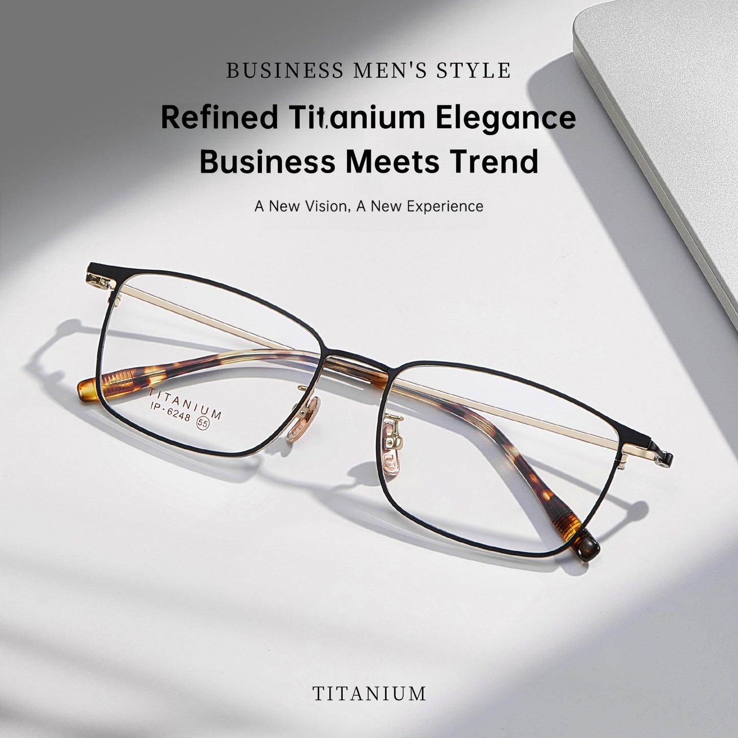 Entangled Luxury Titanium Square Business Glasses Frame