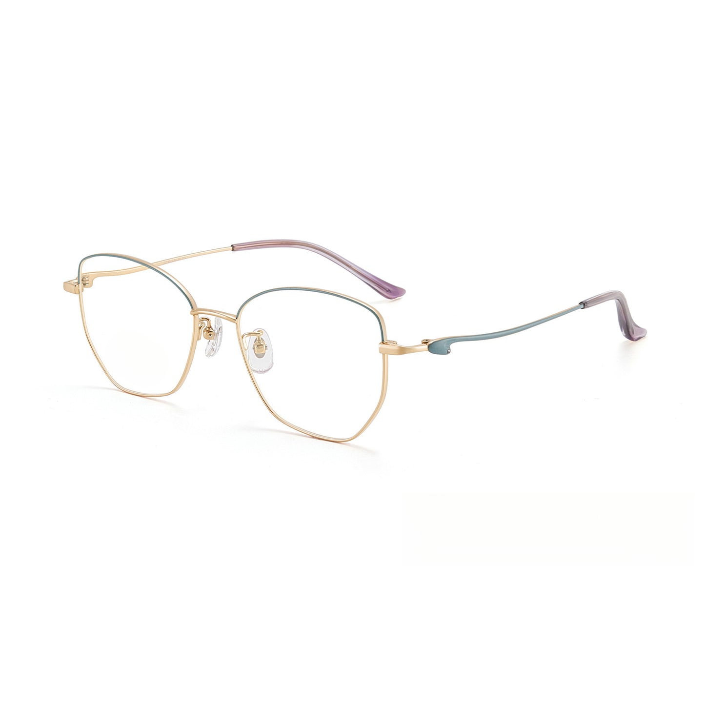 Fracto Flux  Geometric Retro Titanium Eyeglass Frame for Women – Face Slimming