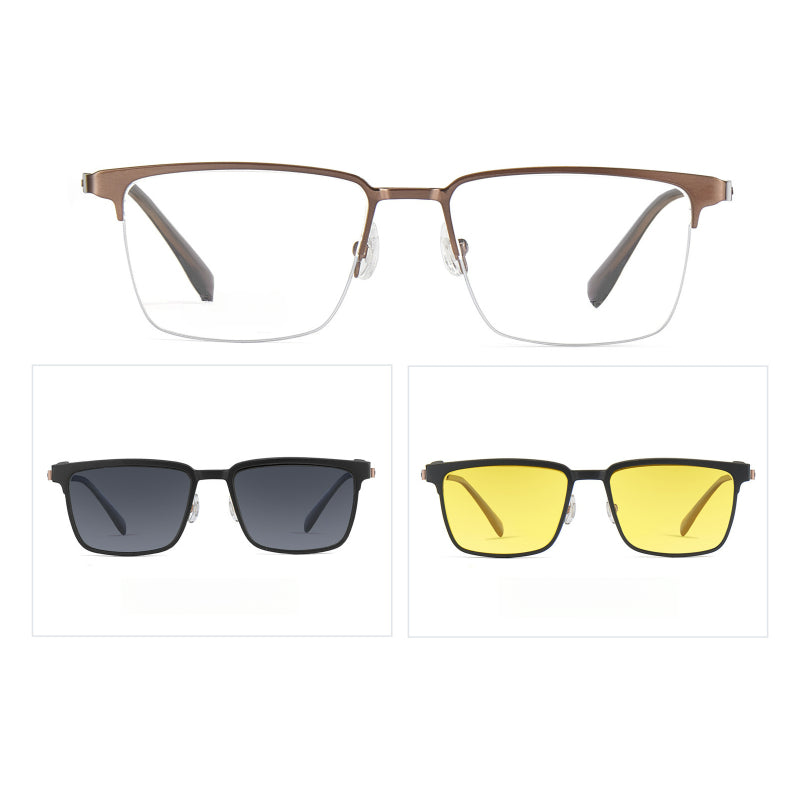 Magnetic Clip-On Sunglasses – HD Polarized β-Titanium Frame