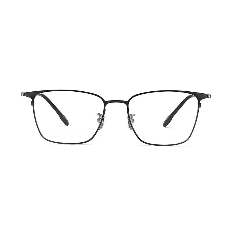 Entangled Liquid Titanium Square Glasses Frame with Memory Temples