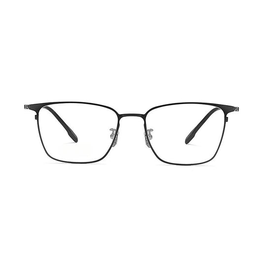 Entangled Liquid Titanium Square Glasses Frame with Memory Temples