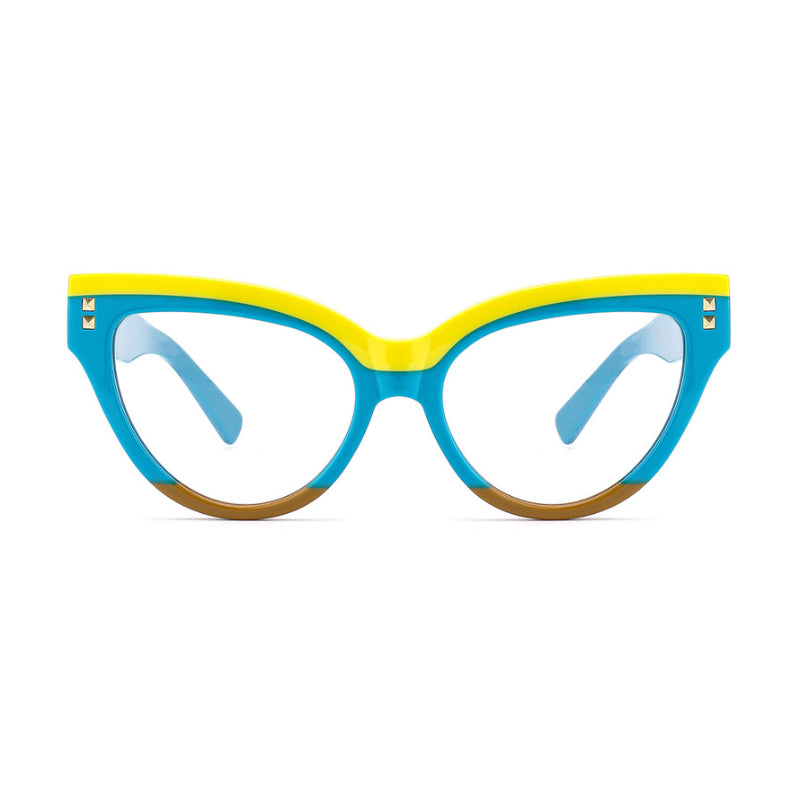 Arachne Curve Cat Eye Acetate Eyeglass Frame with Spring Hinges – Fashion Anti-Blue Light