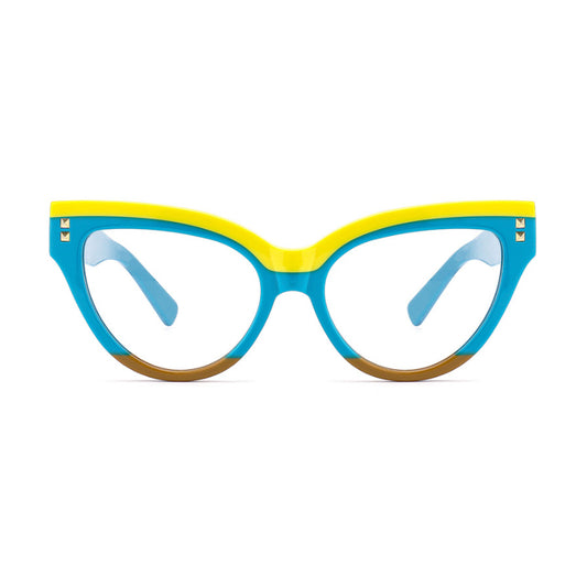 Arachne Curve Cat Eye Acetate Eyeglass Frame with Spring Hinges – Fashion Anti-Blue Light
