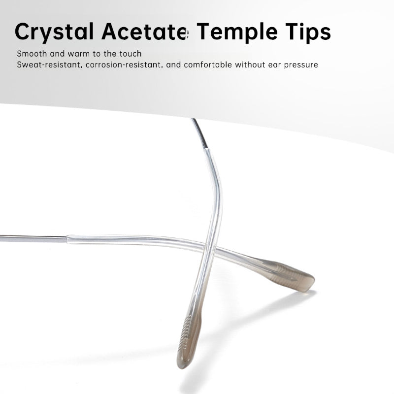 Entangled Liquid Titanium Eyeglass Frame for Men – Square Business Style