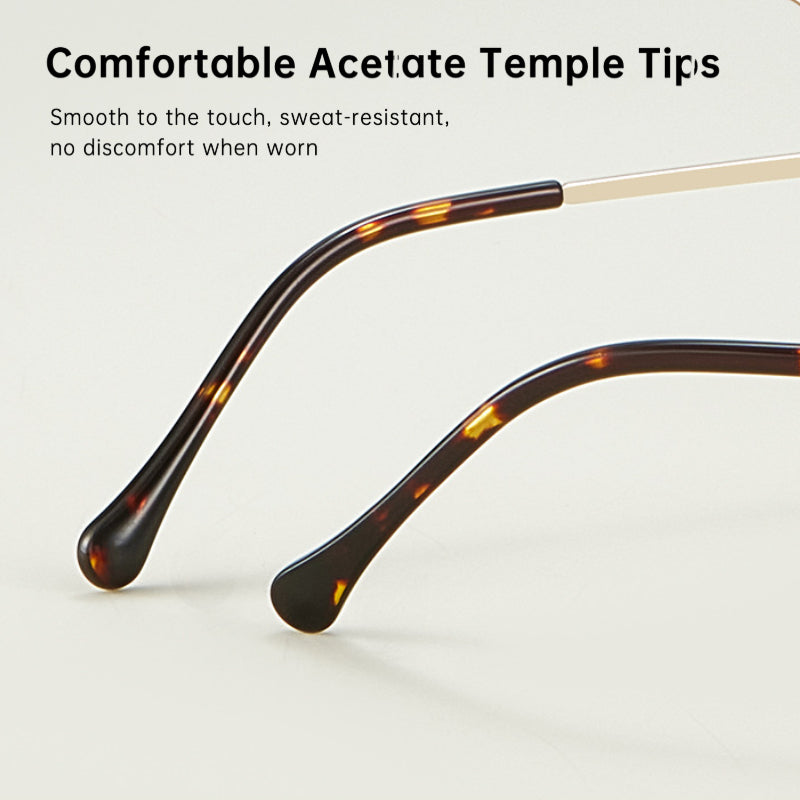 Zero Trust Retro Metal Eyeglass Frame – Large Rim Prescription Glasses for Men and Women