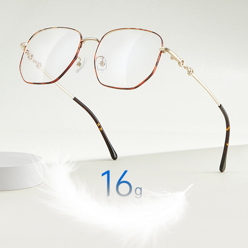 Zero Trust Retro Metal Eyeglass Frame – Large Rim Prescription Glasses for Men and Women