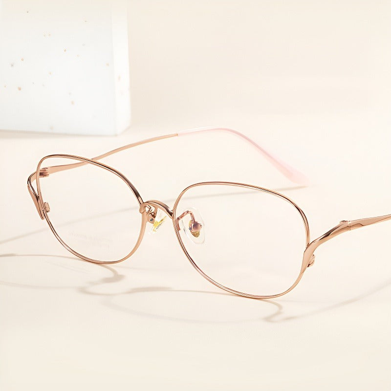 Laminar Arc Oval Full-Rim Fashion Elegant Glasses