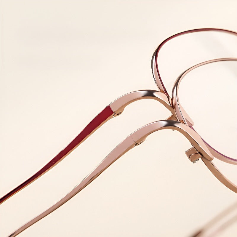 Laminar Arc Oval Full-Rim Fashion Elegant Glasses