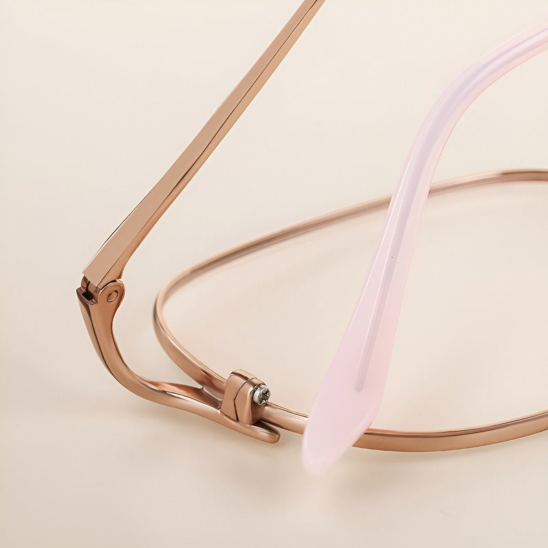 Laminar Arc Oval Full-Rim Fashion Elegant Glasses