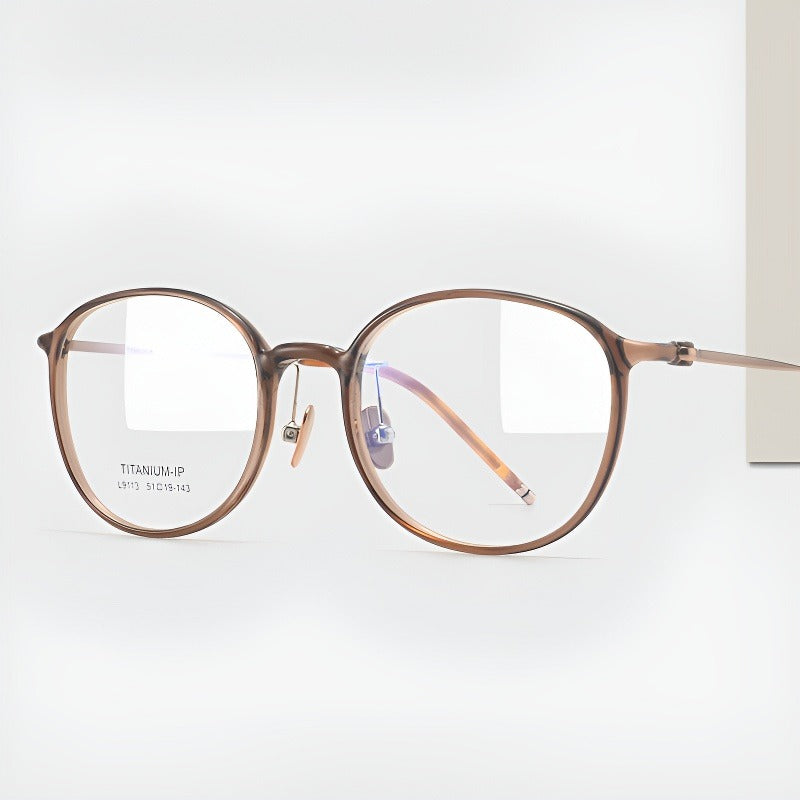 Bio Morph Oval Full-Rim Fashion Retro Glasses