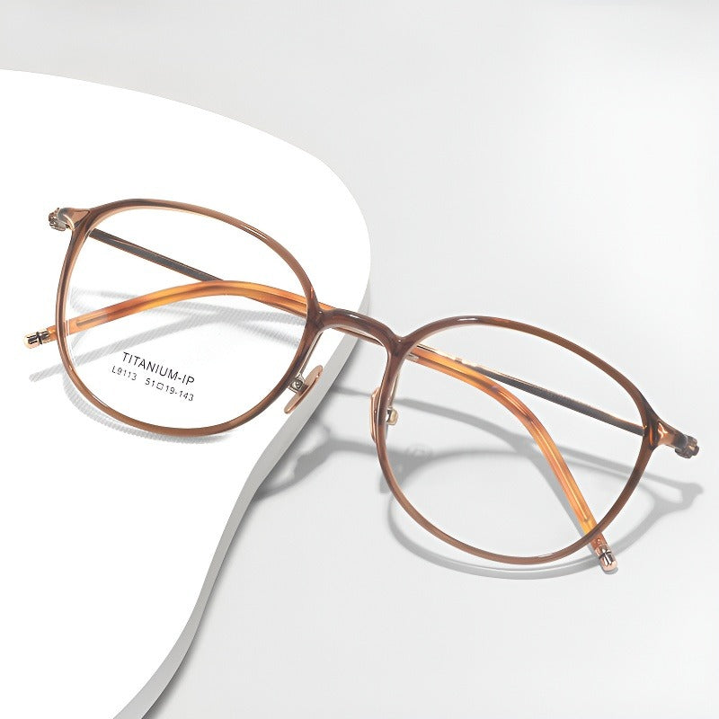 Bio Morph Oval Full-Rim Fashion Retro Glasses