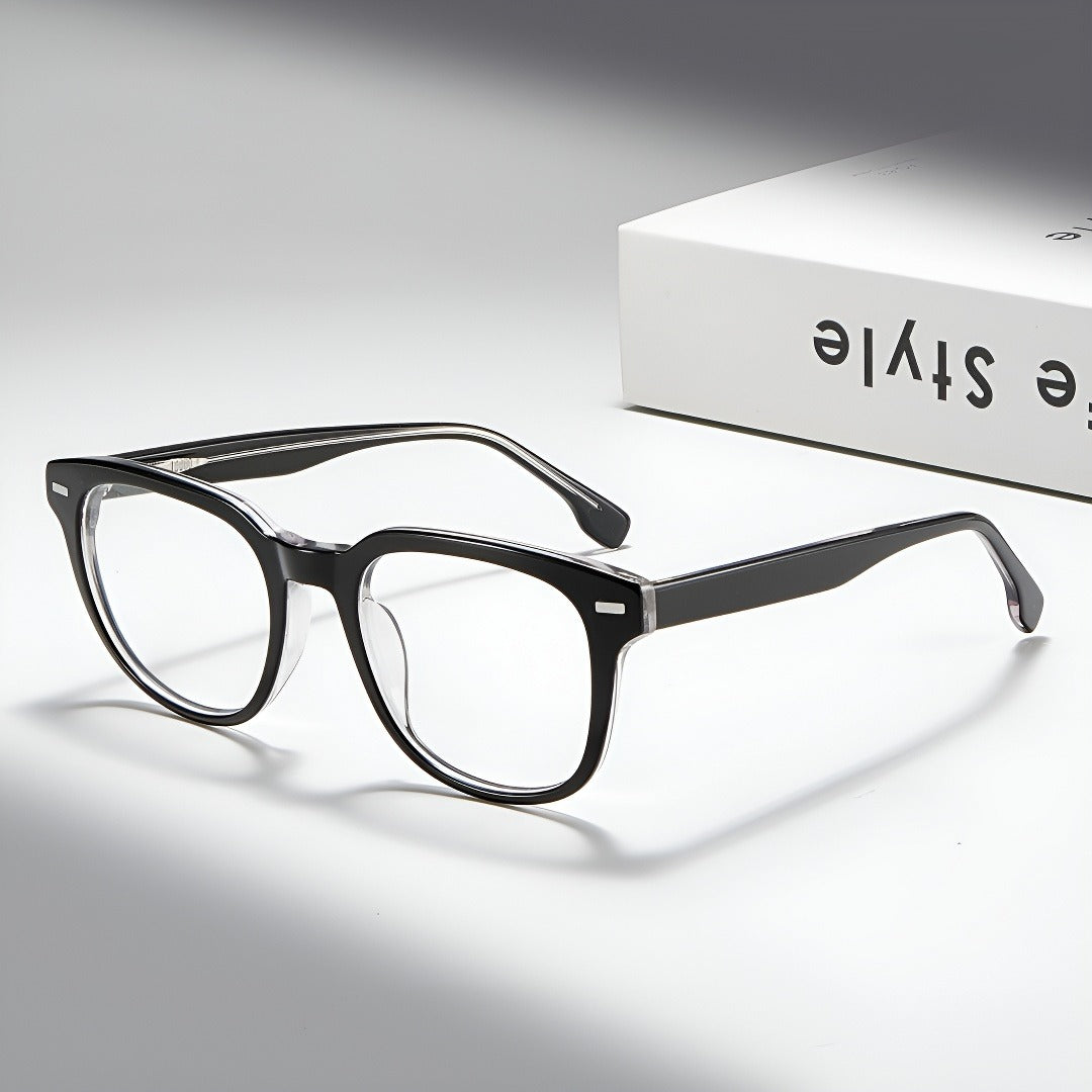 Zero Trust Square Full-Rim Fashion Retro Glasses