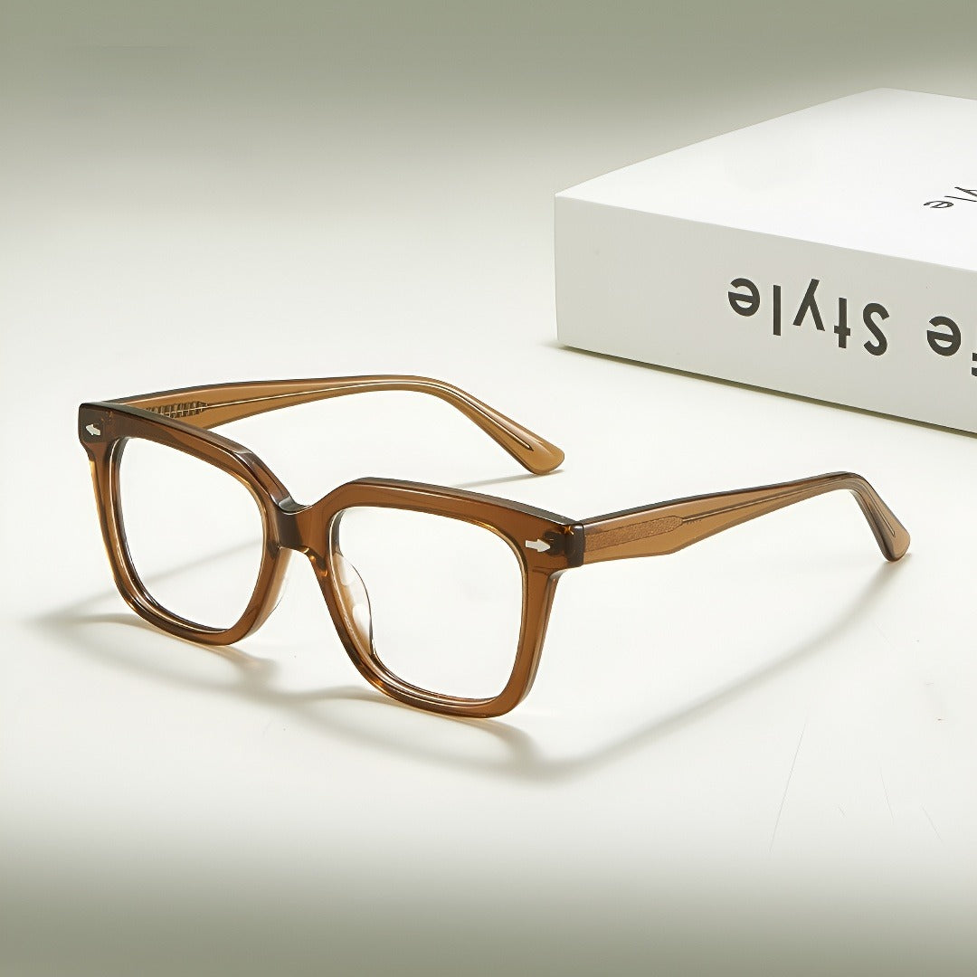 Zero Trust Square Full-Rim Fashion Retro Glasses