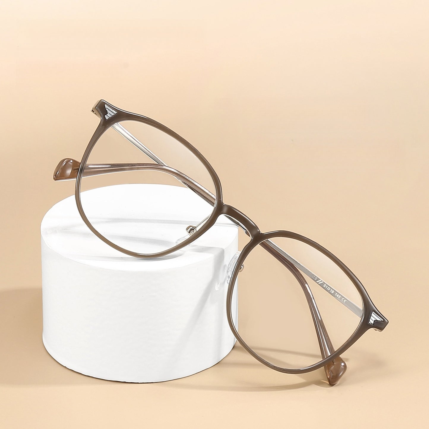 Bio Morph Oval Full-Rim Fashion Retro Glasses