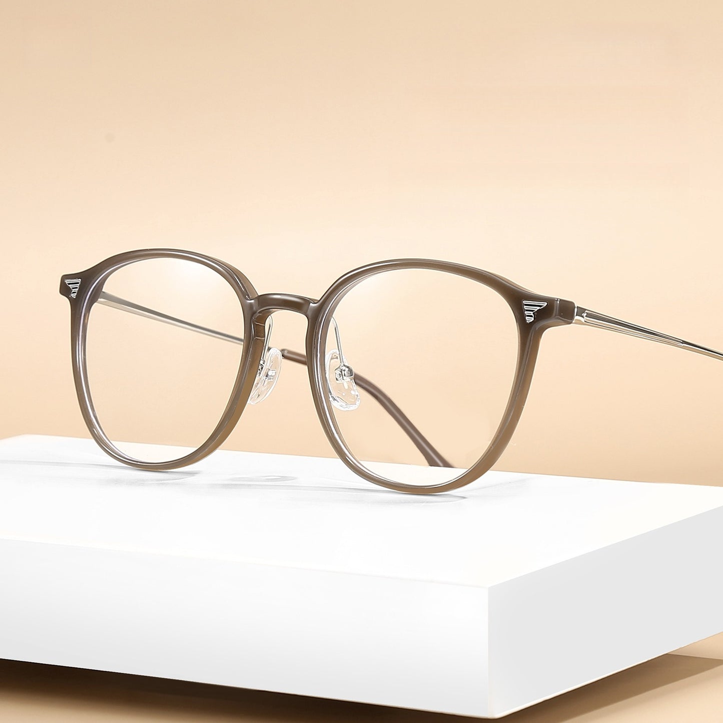 Bio Morph Oval Full-Rim Fashion Retro Glasses