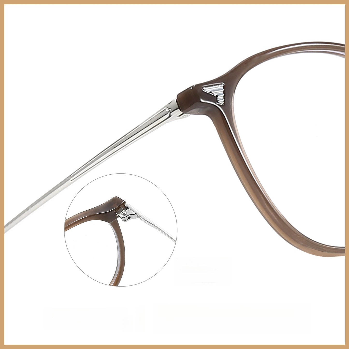 Bio Morph Oval Full-Rim Fashion Retro Glasses