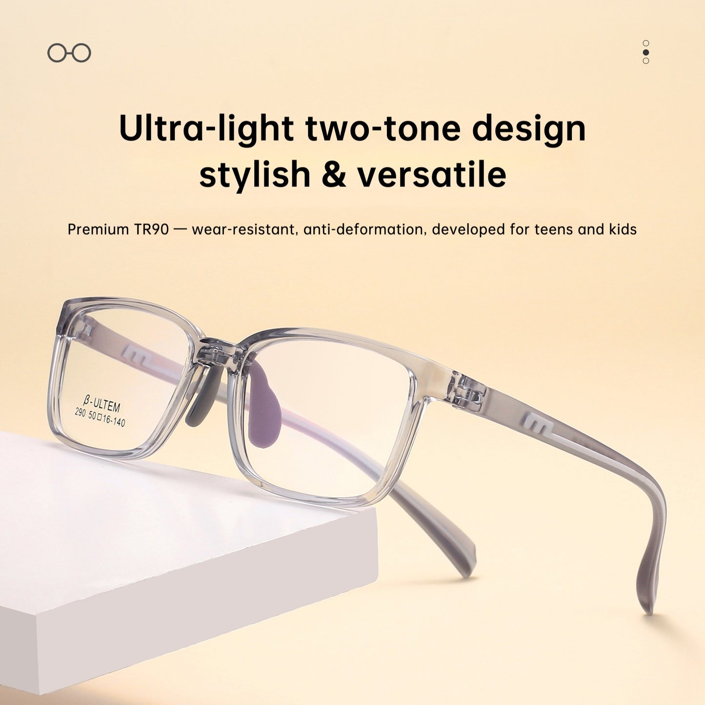 Book Light Youth TR Sports Glasses Frame – Soft Silicone Nose Pads, Stylish & Prescription Ready