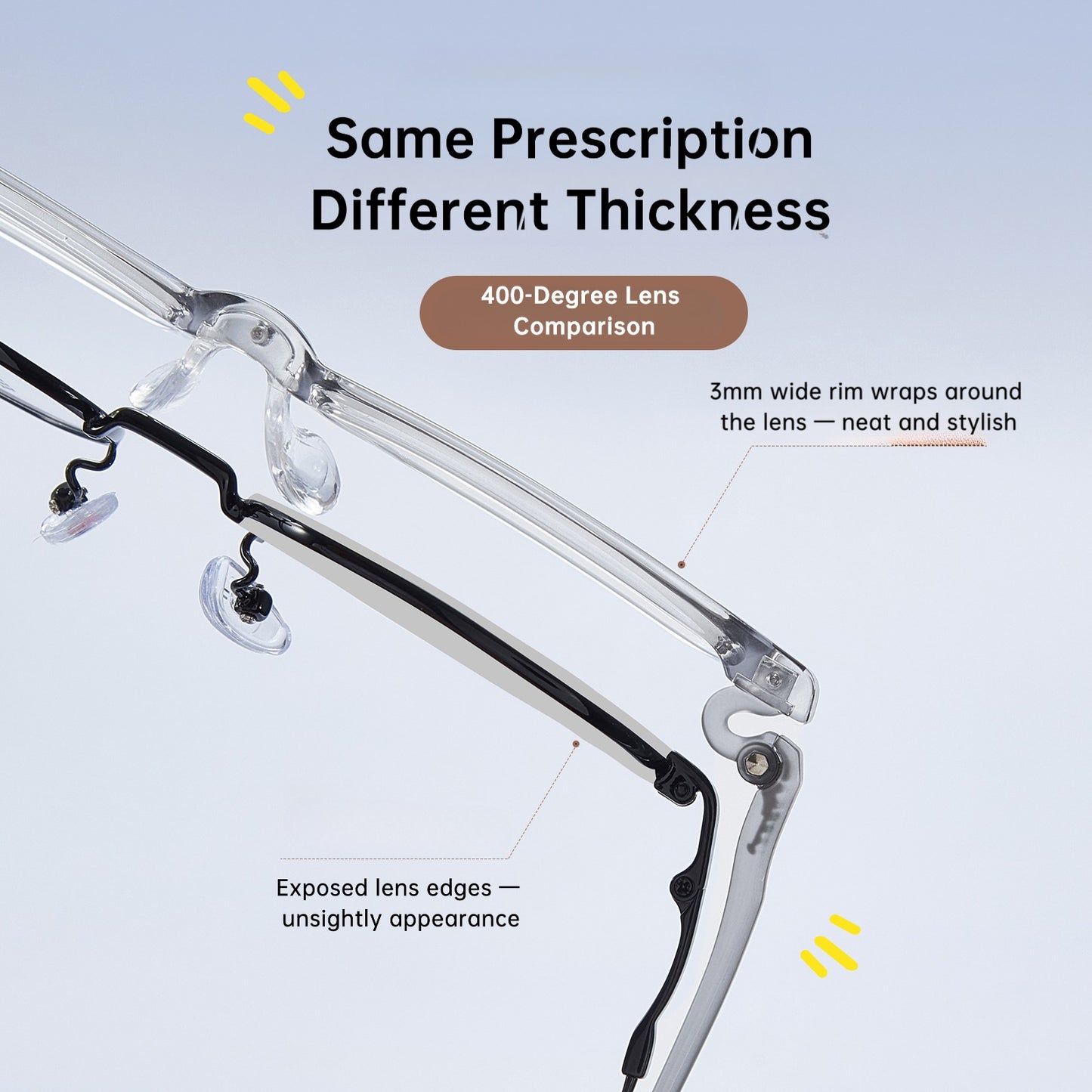 Book Light Youth EMS Eyeglass Frame – Ultra-Light, Flexible, Impact-Resistant with 3mm Wide Temples