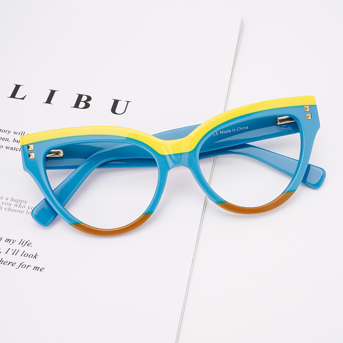Arachne Curve Cat Eye Acetate Eyeglass Frame with Spring Hinges – Fashion Anti-Blue Light