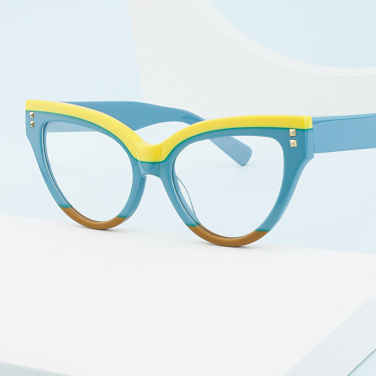 Arachne Curve Cat Eye Acetate Eyeglass Frame with Spring Hinges – Fashion Anti-Blue Light