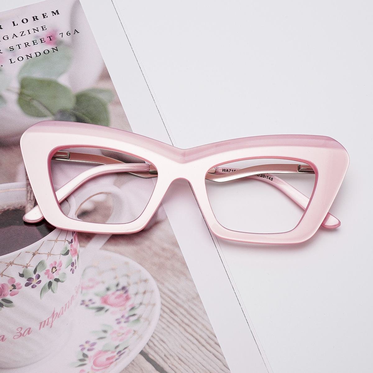 Arachne Curve Retro Cat Eye Acetate Glasses Frame – Blue Light Blocking Women