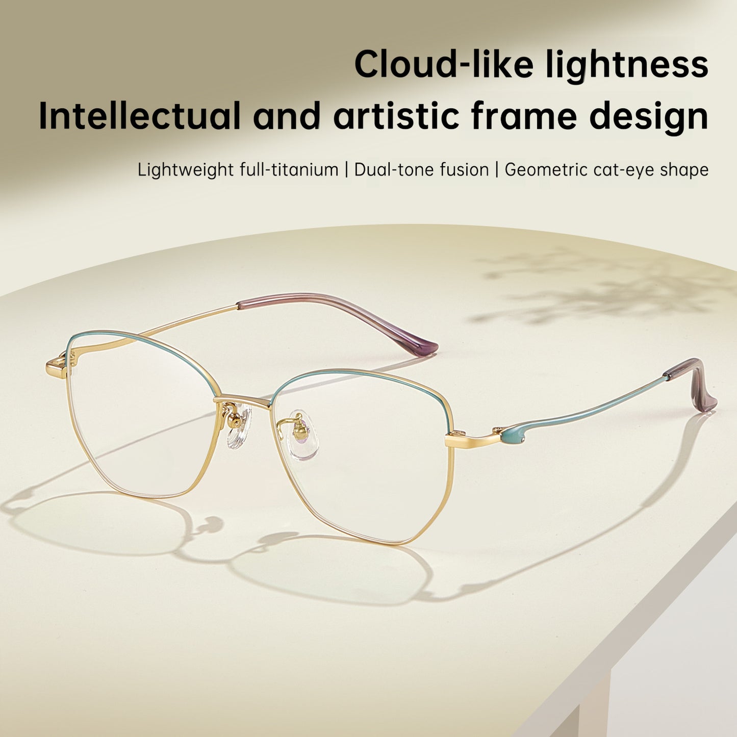 Fracto Flux  Geometric Retro Titanium Eyeglass Frame for Women – Face Slimming