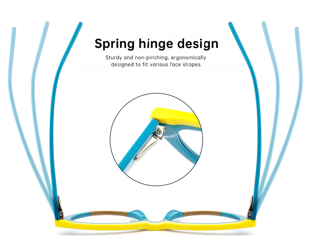 Arachne Curve Cat Eye Acetate Eyeglass Frame with Spring Hinges – Fashion Anti-Blue Light