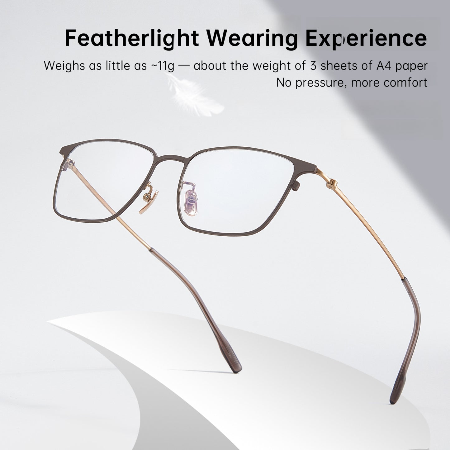 Entangled Liquid Titanium Eyeglass Frame for Men – Square Business Style