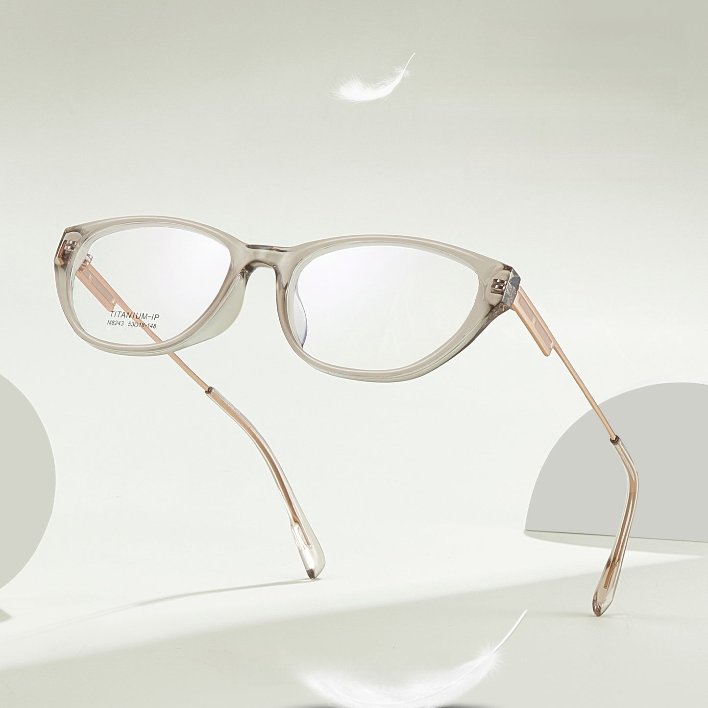 Arachne Curve Cat Eye TR90 Glasses Frame – Ultra-Light Unisex Student Style with Titanium Temples