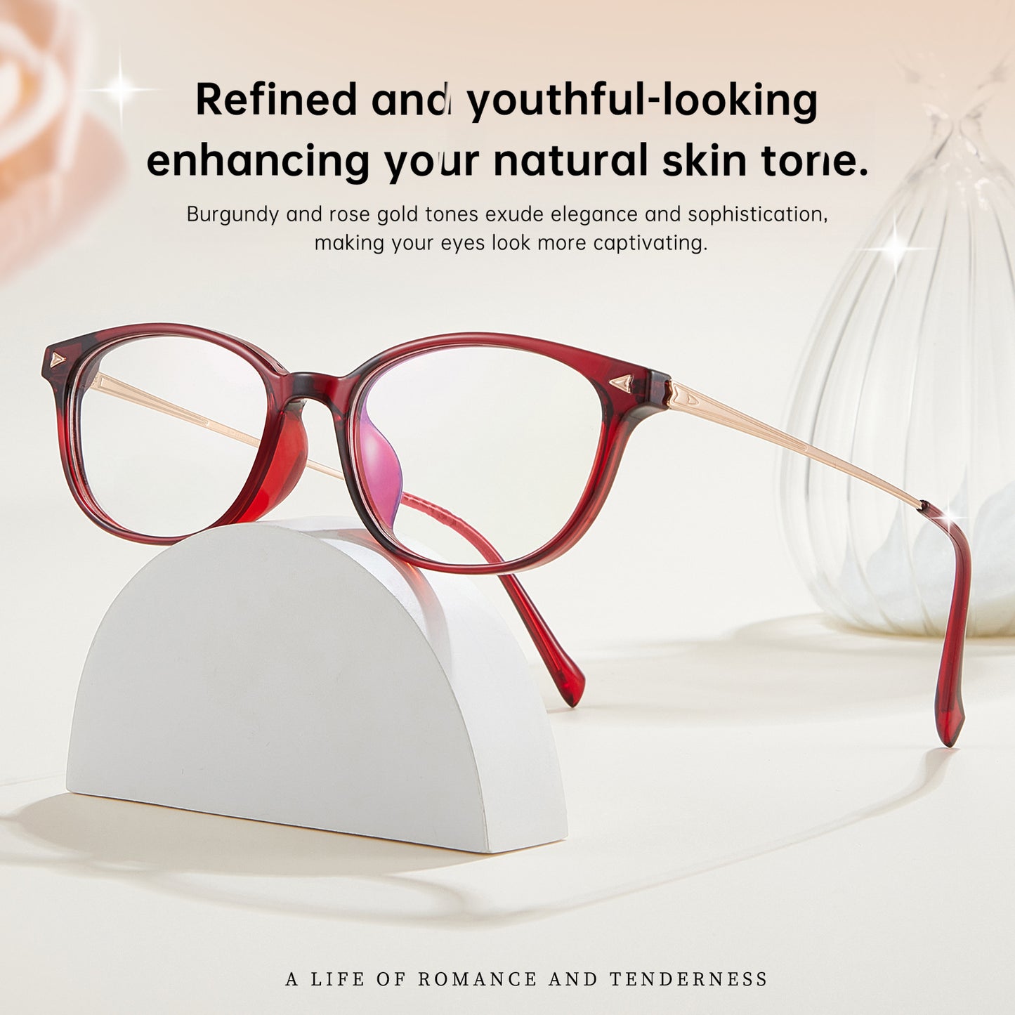 Bio Morph Elegant Oval TR Eyeglass Frame – Ultra-Light β-Titanium Temples for Women
