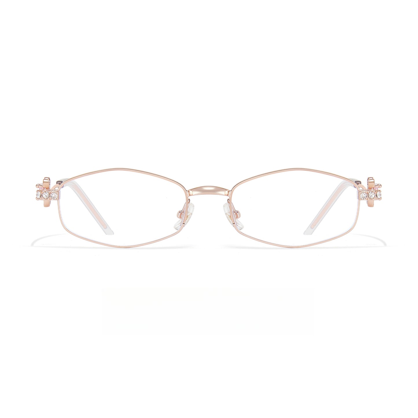 Fracto Flux Geometric Metal Eyeglass Frame for Women – Rhinestone Design