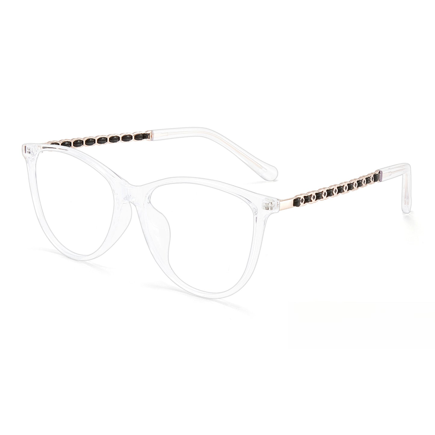 Bio Morph Cat Eye Eyeglass Frame for Women – Woven Temples, Face Slimming