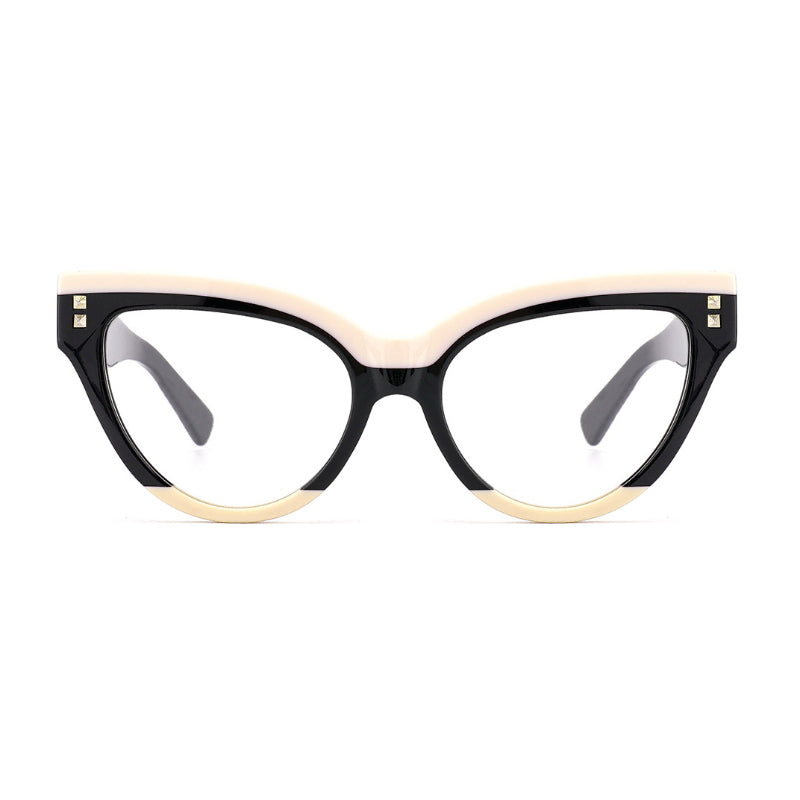 Arachne Curve Cat Eye Acetate Eyeglass Frame with Spring Hinges – Fashion Anti-Blue Light