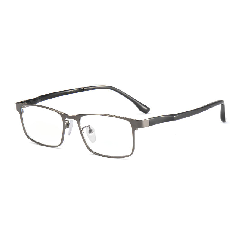 Entangled Small Square Metal Glasses Frame with Plastic Steel Temples