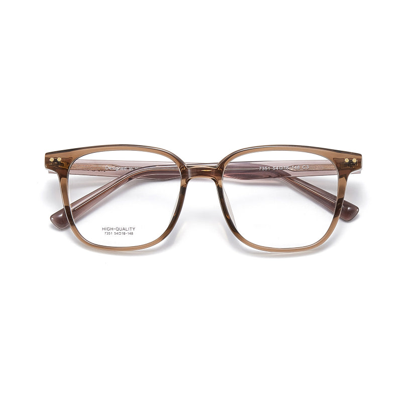 Zero Trust Retro Metal Prescription Glasses Frame – Square Oversized Unisex Design