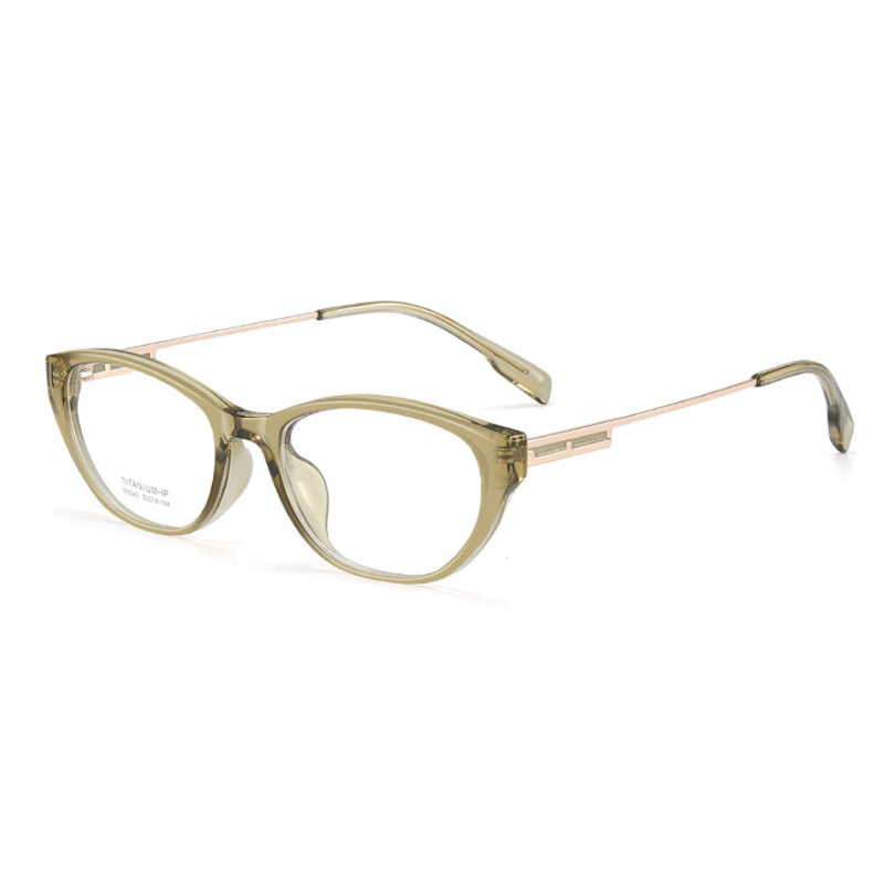 Arachne Curve Cat Eye TR90 Glasses Frame – Ultra-Light Unisex Student Style with Titanium Temples