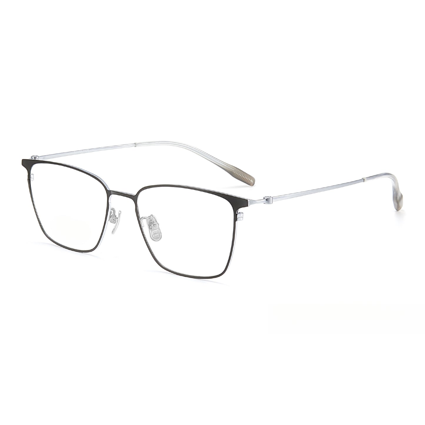 Entangled Liquid Titanium Square Glasses Frame with Memory Temples