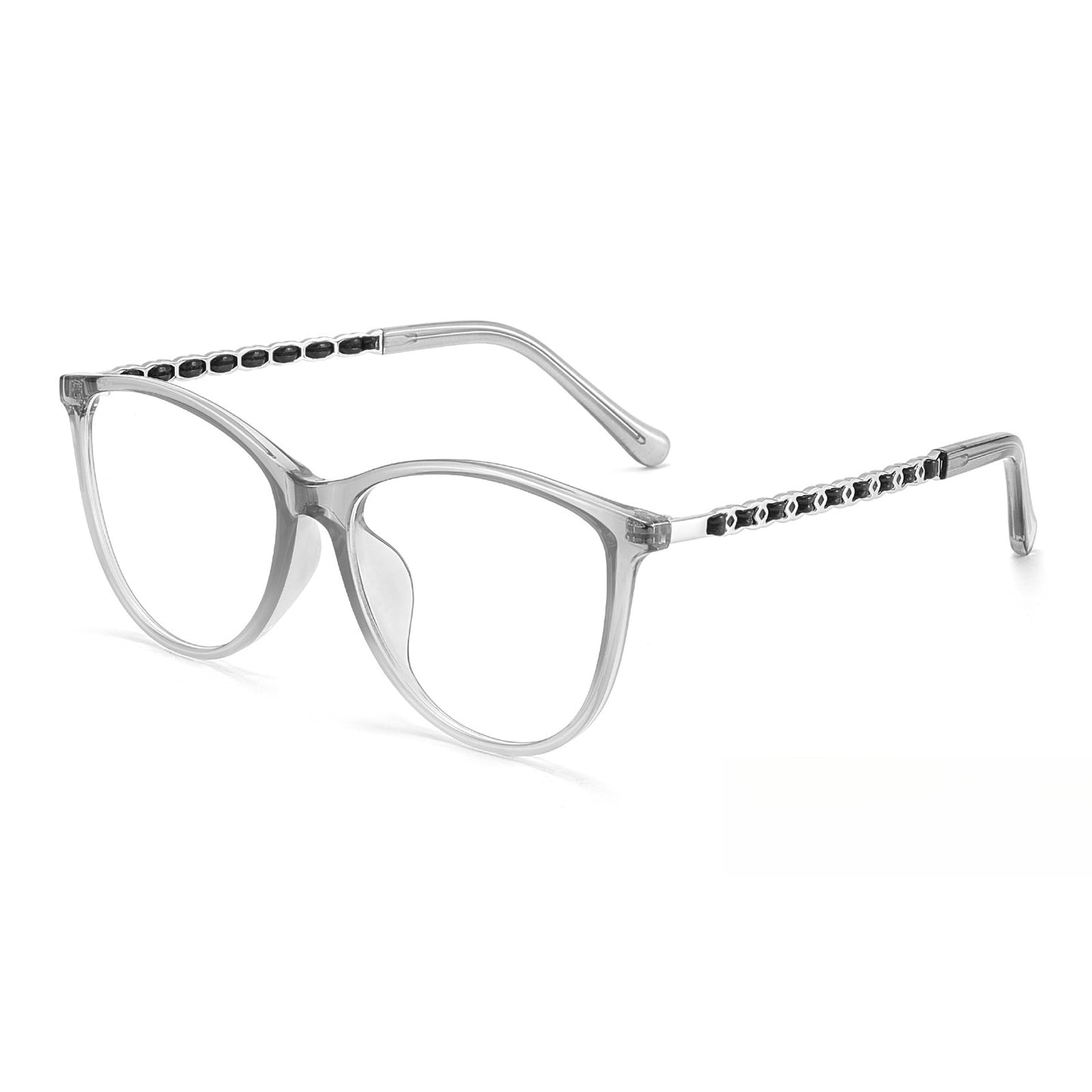 Bio Morph Cat Eye Eyeglass Frame for Women – Woven Temples, Face Slimming