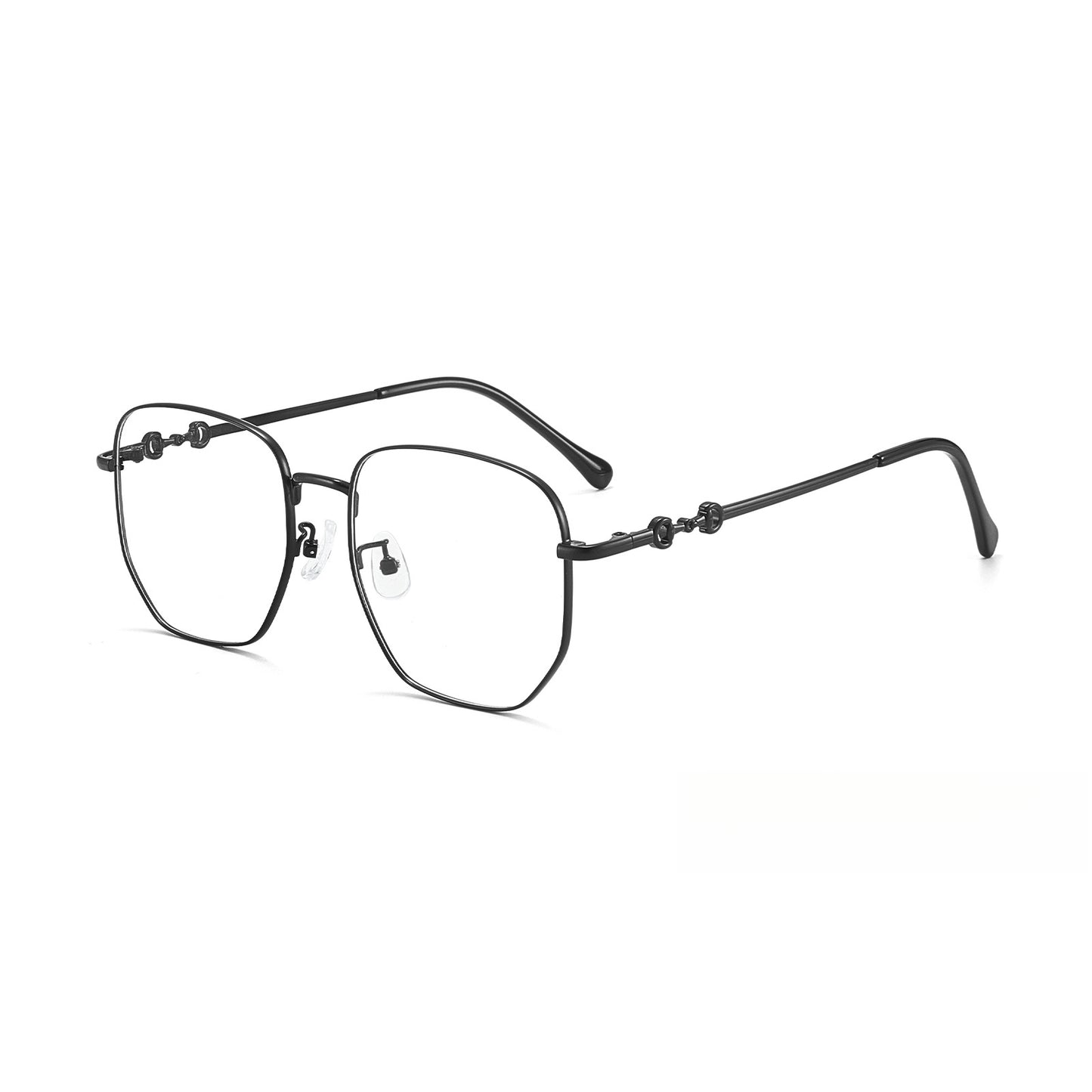 Zero Trust Retro Metal Eyeglass Frame – Large Rim Prescription Glasses for Men and Women