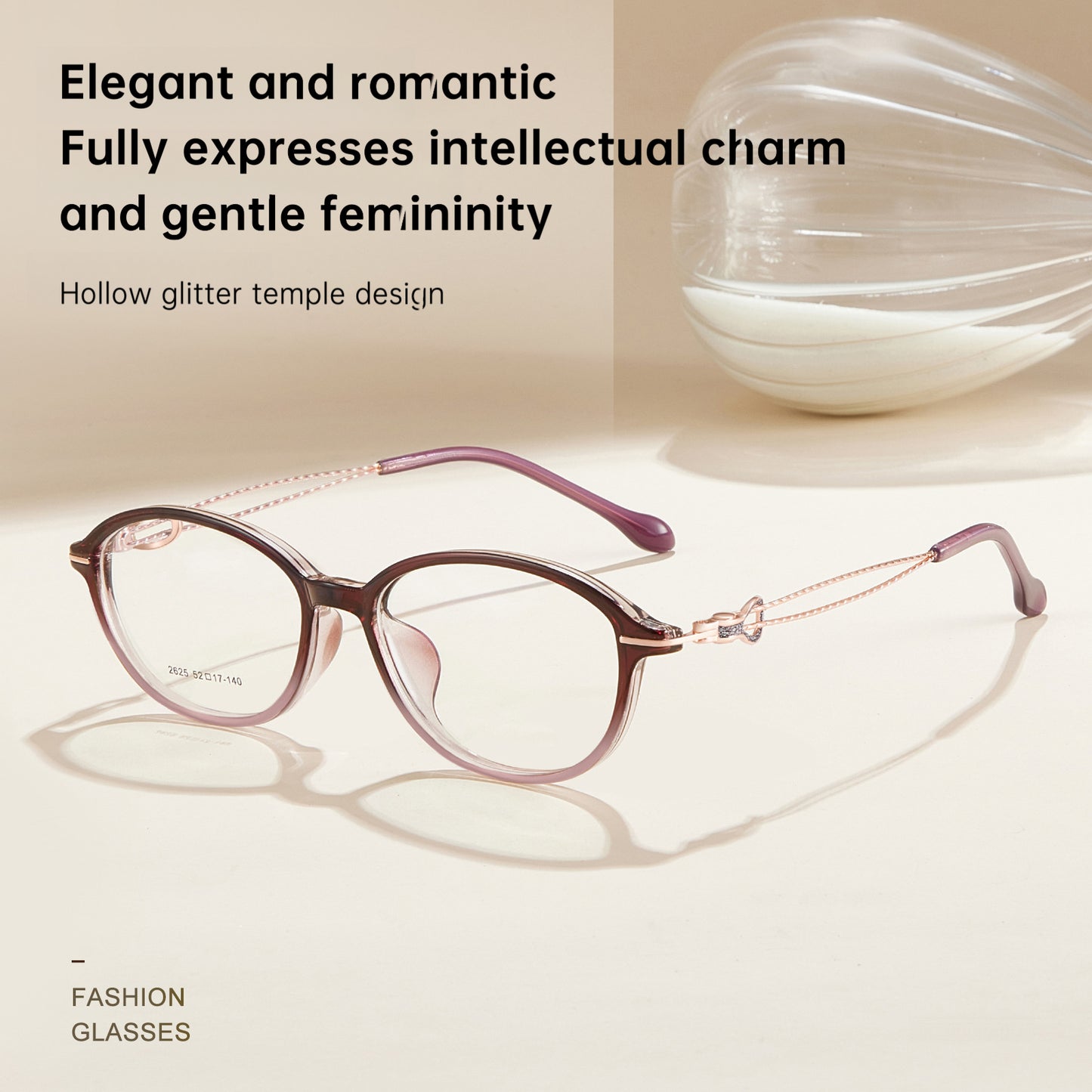 Bio Morph Elegant TR Alloy Eyeglass Frame for Women – Hollow Temple Design