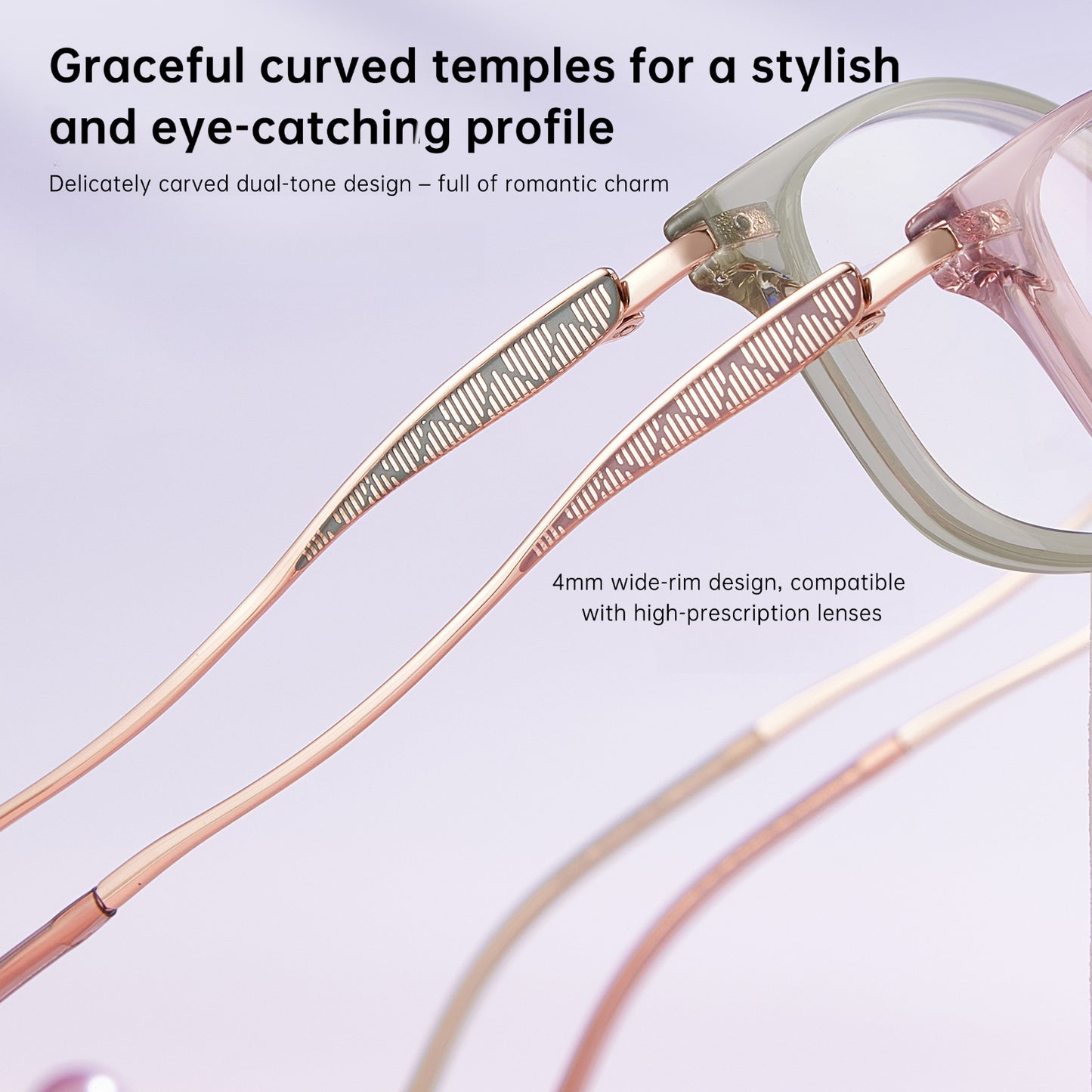 Bio Morph Slim Face Eyeglass Frame for Women – Carved Temple Design