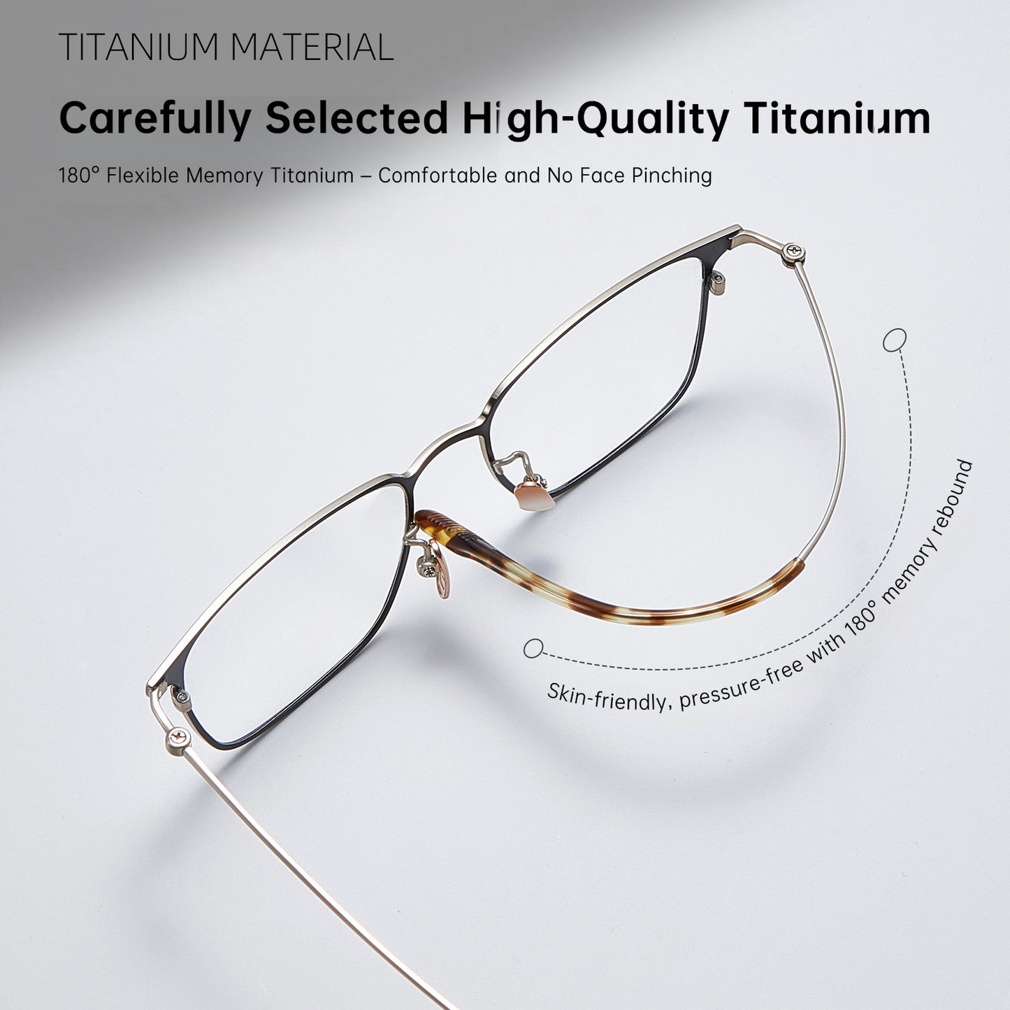 Entangled Liquid Titanium Eyeglass Frame for Men – Square Business Style