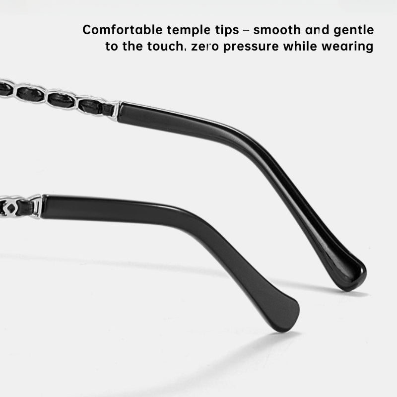 Bio Morph Cat Eye Eyeglass Frame for Women – Woven Temples, Face Slimming